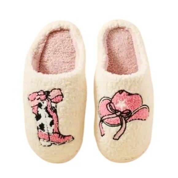 2/$30 NEW Cowboy Boot and Cowboy Hat Size 9-10 Slippers - Picture 1 of 12